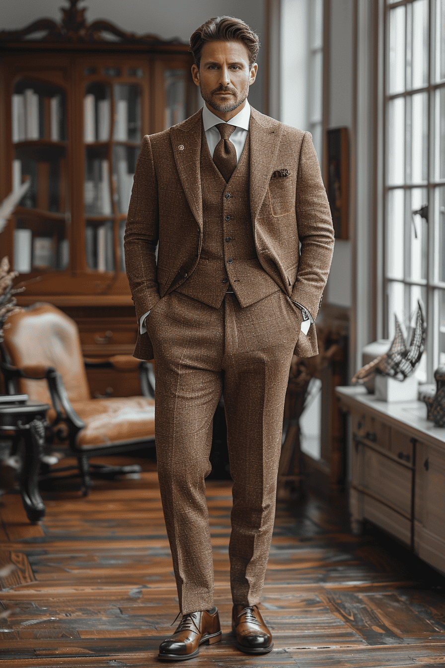 Camel Silk Blend Father of the Bride Suit — Custom Made