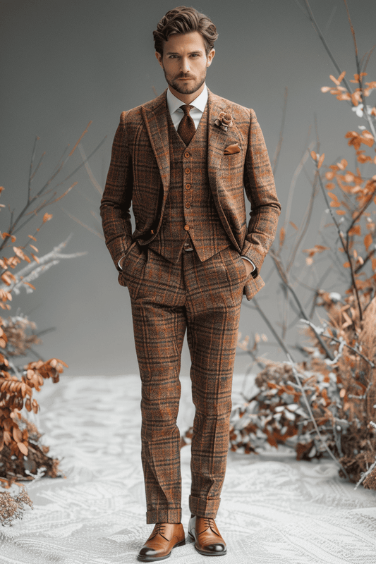 Caramel Cotton Father of the Bride Suit — Custom Made