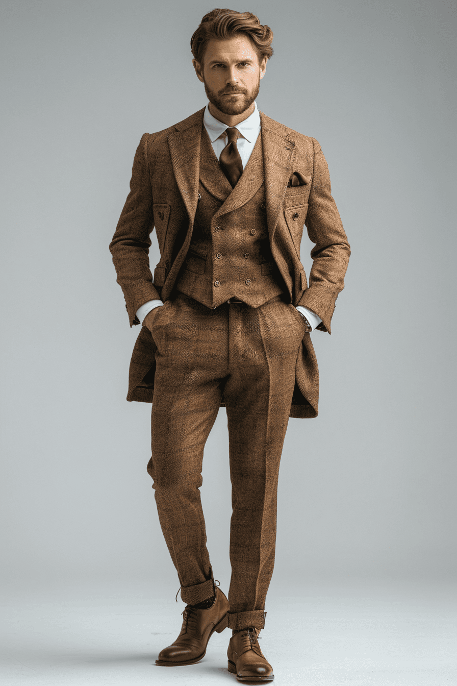 Caramel Linen Graduation Suit — Custom Made to Measure