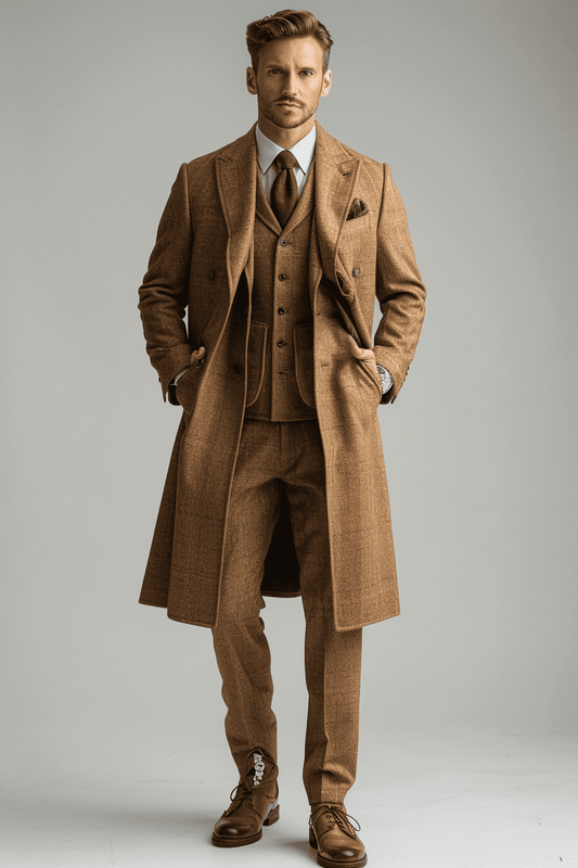 Caramel Silk Blend Father of the Bride Suit — Custom Made