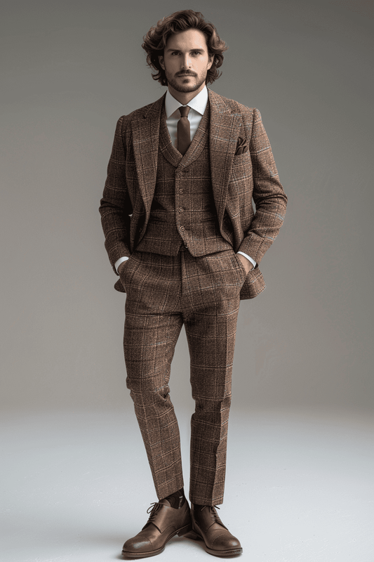Caramel Tweed Suit — Custom Made to Measure