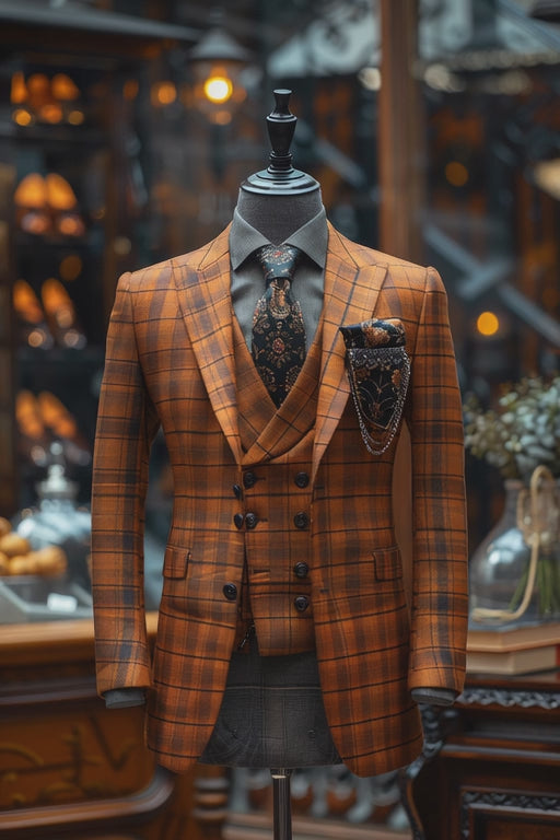 Men's Tan Wool Suit — lightweight tailored fit by SuitedNoir