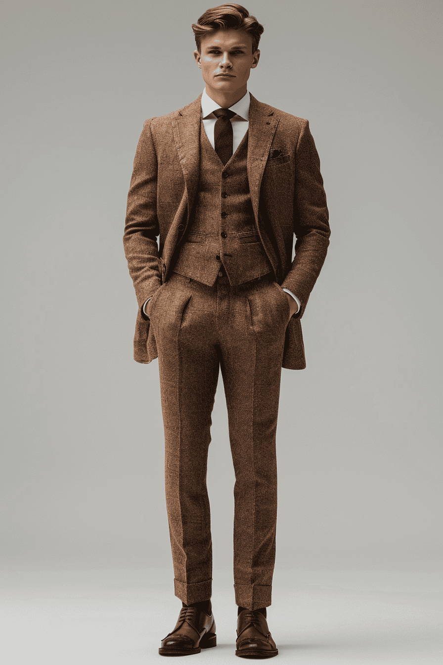 Champagne Cashmere Blend Suit — Custom Made to Measure