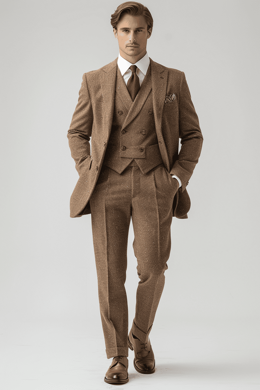 Champagne Linen Graduation Suit — Custom Made to Measure
