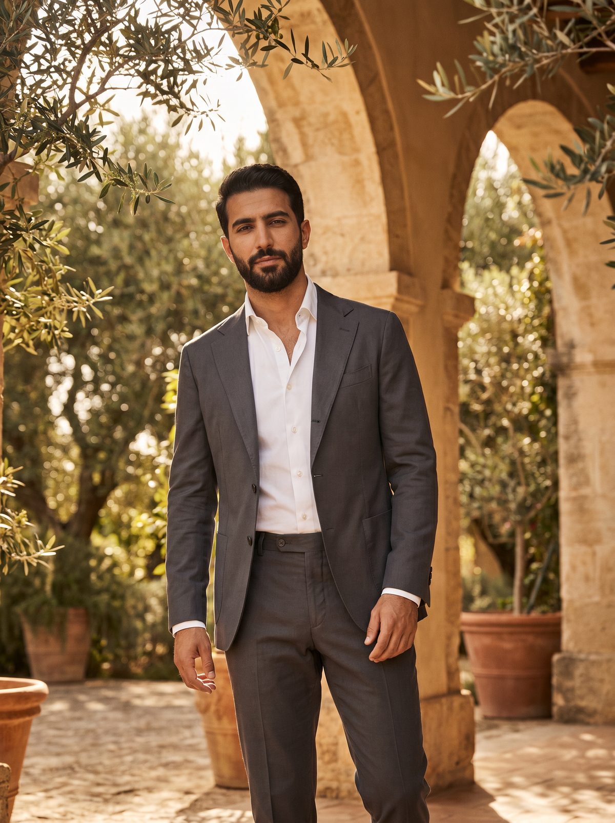 Charcoal Cotton Groomsmen Suit — Custom Made to Measure