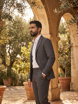 Charcoal Cotton Groomsmen Suit — Custom Made to Measure — 2