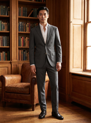 Charcoal Gray Cotton Suit — Custom Made to Measure — 1