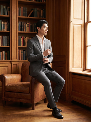 Charcoal Gray Cotton Suit — Custom Made to Measure — 3