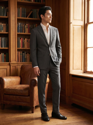 Charcoal Gray Cotton Suit — Custom Made to Measure — 2