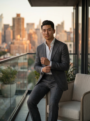 Charcoal Gray Linen Suit — Custom Made to Measure — 3