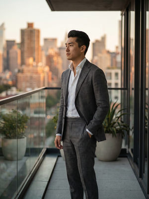 Charcoal Gray Linen Suit — Custom Made to Measure — 2