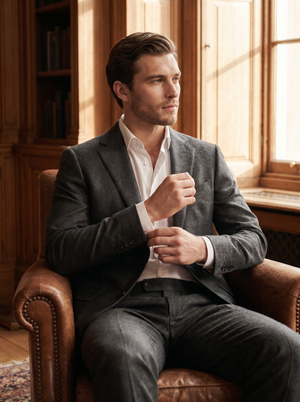 Charcoal Gray Wool Groomsmen Suit — Custom Made to Measure — 3
