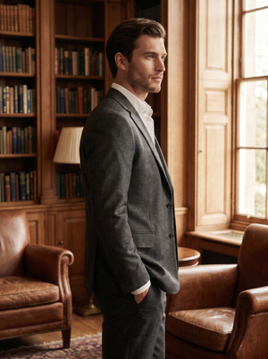 Charcoal Gray Wool Groomsmen Suit — Custom Made to Measure — 2