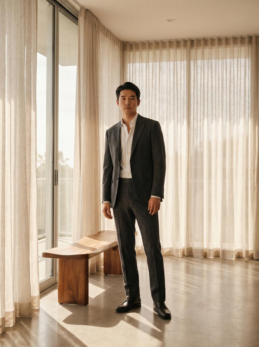 Charcoal Gray Wool Suit — Custom Made to Measure