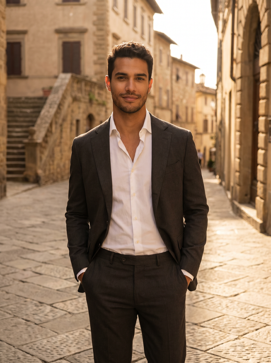 Charcoal Grey Cotton Suit — Custom Made to Measure