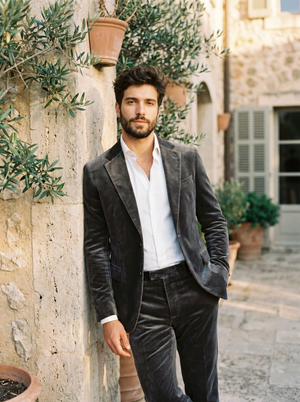 Charcoal Grey Velvet Suit — Custom Made to Measure — 1