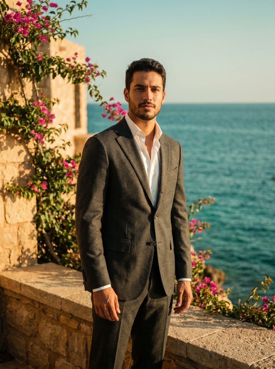 Charcoal Grey Wool Suit — Custom Made to Measure