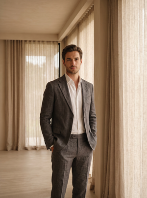 Charcoal Linen Suit — Custom Made to Measure — 1
