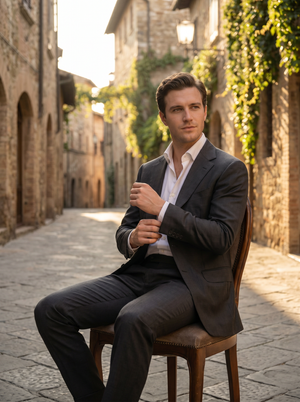 Charcoal Silk Blend Suit — Custom Made to Measure — 3