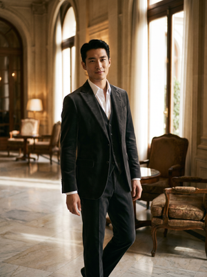 Charcoal Velvet 3-Piece Suit — Custom Made to Measure — 1