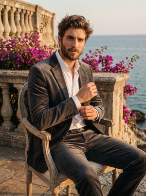 Charcoal Velvet Suit — Custom Made to Measure — 3