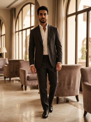 Charcoal Wool Groomsmen Suit — Custom Made to Measure — 1