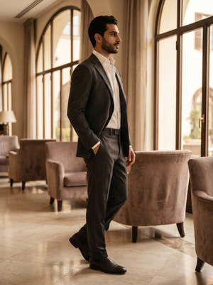 Charcoal Wool Groomsmen Suit — Custom Made to Measure — 2