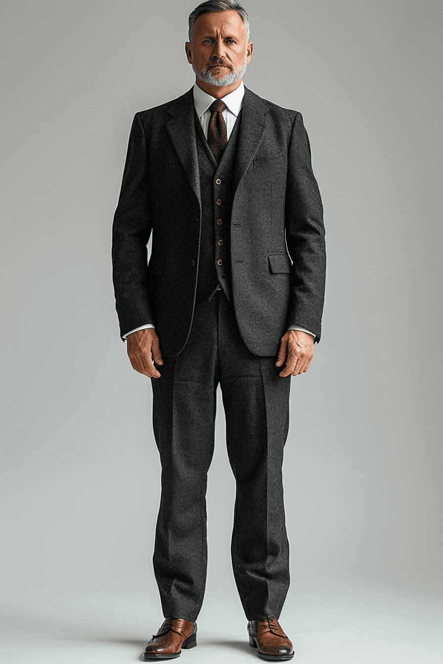 Charcoal Cotton Father of the Bride Suit — Custom Made to Measure