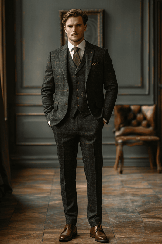 Charcoal Cotton Graduation Suit — Custom Made to Measure