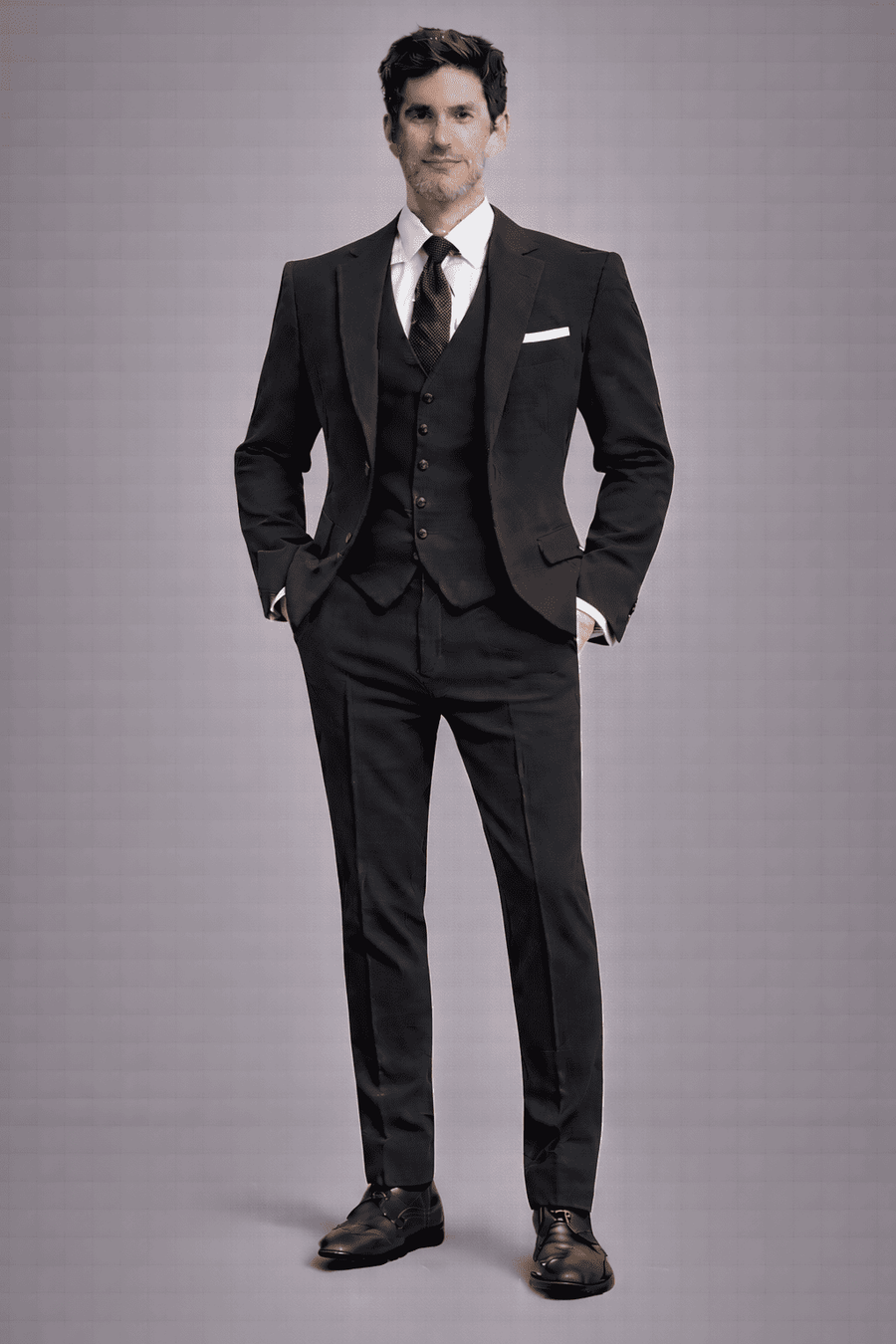 Charcoal Cotton Slim Fit Suit — Custom Made to Measure