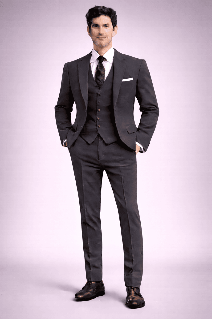 Charcoal Gray Cotton Slim Fit Suit — Custom Made to Measure