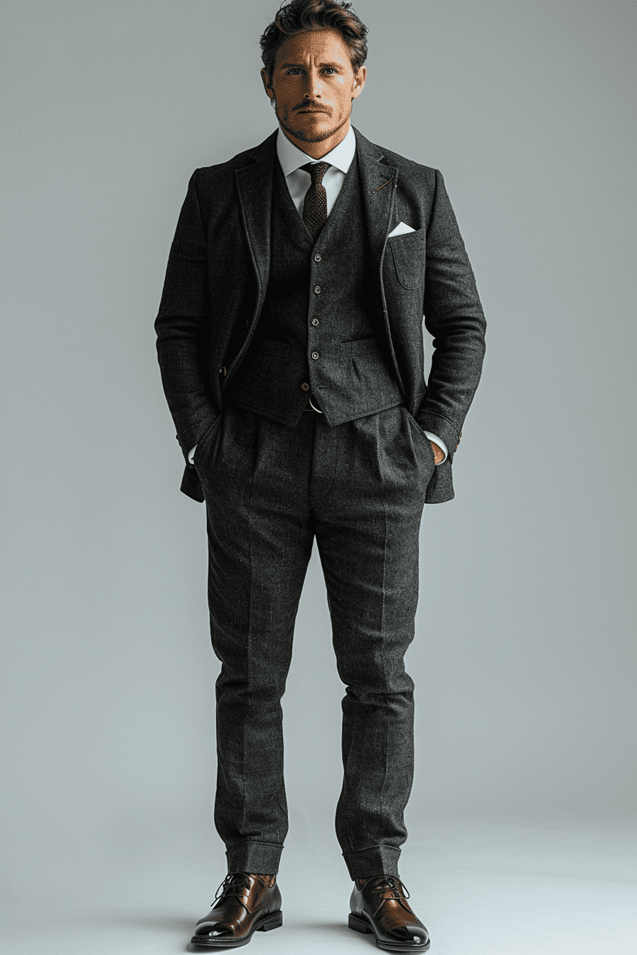 Charcoal Gray Linen Father of the Bride Suit — Custom Made to Measure