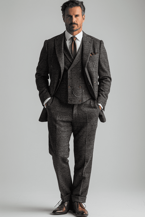 Charcoal Gray Silk Blend Father of the Bride Suit — Custom Made to Measure