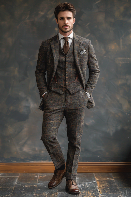 Charcoal Gray Tweed Suit — Custom Made to Measure