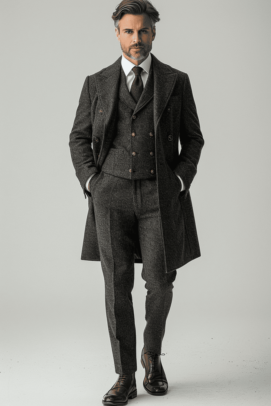 Charcoal Gray Velvet Graduation Suit — Custom Made to Measure