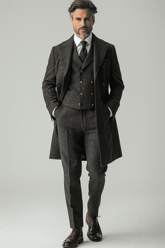 Charcoal Gray Velvet Graduation Suit — Custom Made to Measure