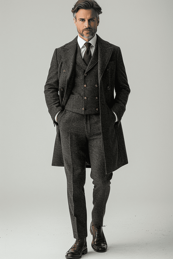 Charcoal Gray Velvet Graduation Suit — Custom Made to Measure