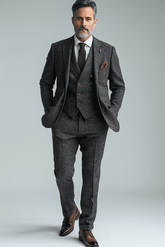 Charcoal Grey Cashmere Blend Suit — Custom Made to Measure
