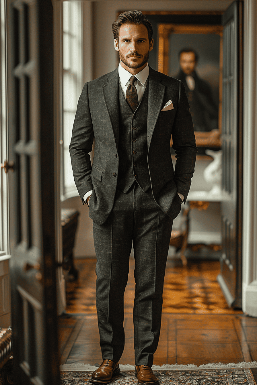 Charcoal Grey Cotton Father of the Bride Suit — Custom Made to Measure
