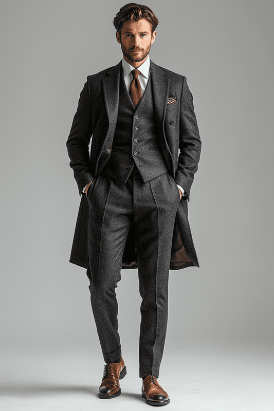 Charcoal Grey Cotton Graduation Suit — Custom Made to Measure