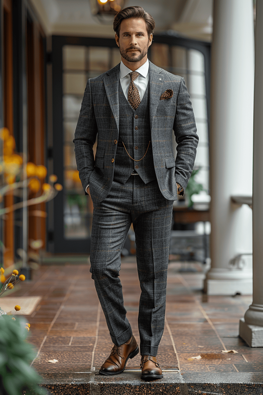 Charcoal Grey Linen Graduation Suit — Custom Made to Measure