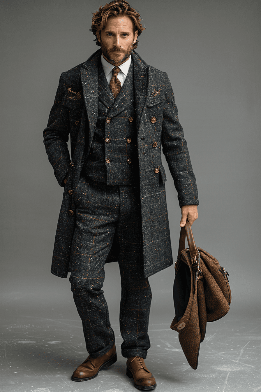 Charcoal Grey Tweed Suit — Custom Made to Measure
