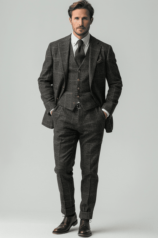 Charcoal Grey Velvet Graduation Suit — Custom Made to Measure