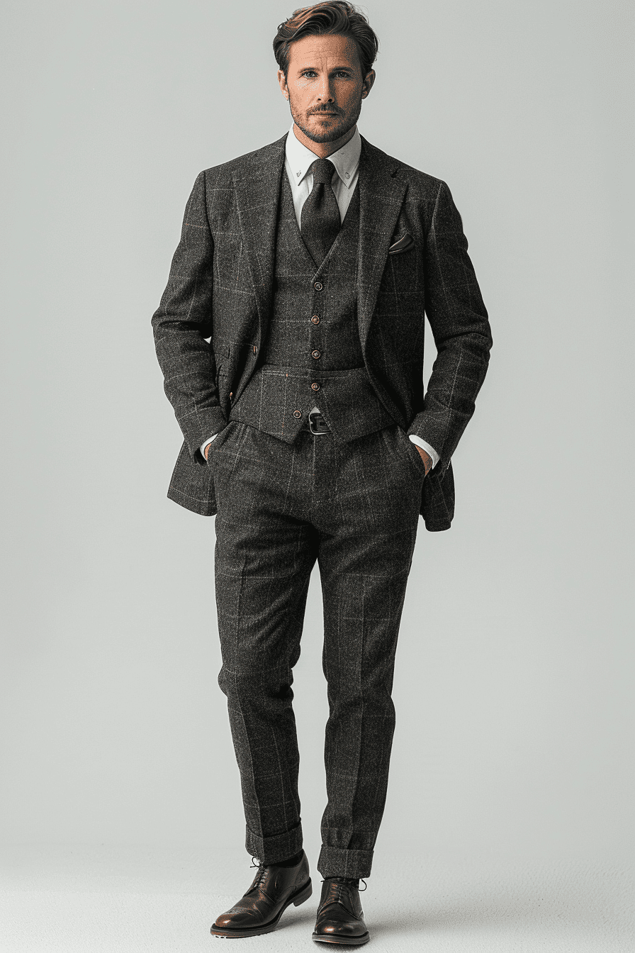 Charcoal Grey Velvet Graduation Suit — Custom Made to Measure
