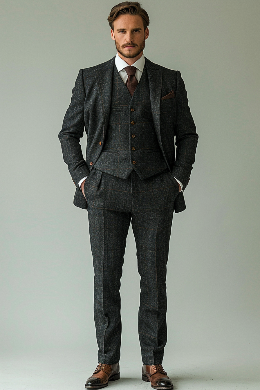 Charcoal Linen Graduation Suit — Custom Made to Measure