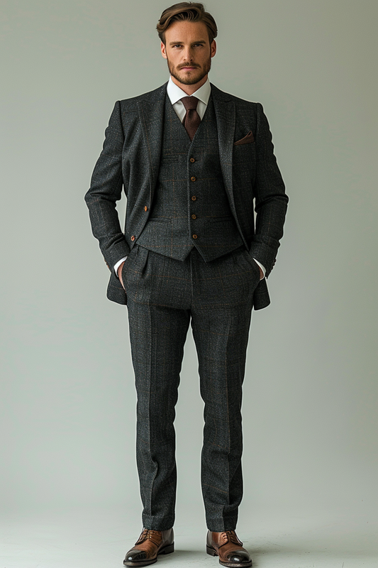 Charcoal Linen Graduation Suit — Custom Made to Measure