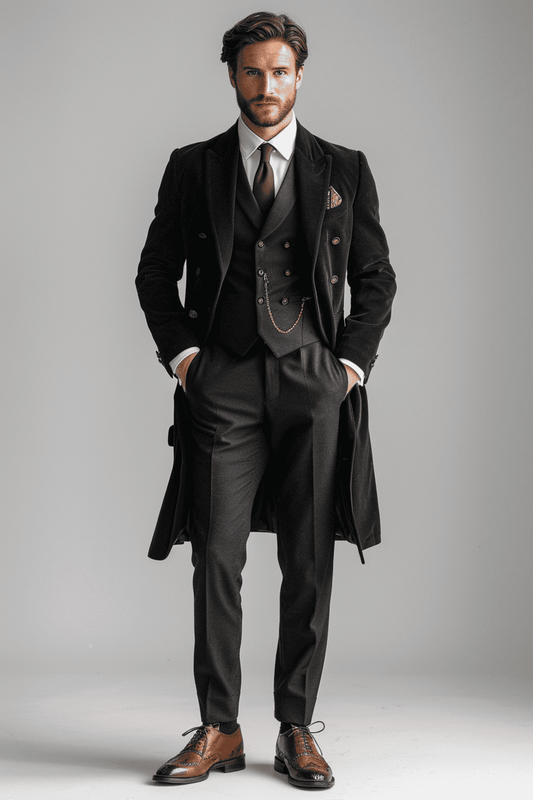 Charcoal Velvet Graduation Suit — Custom Made to Measure