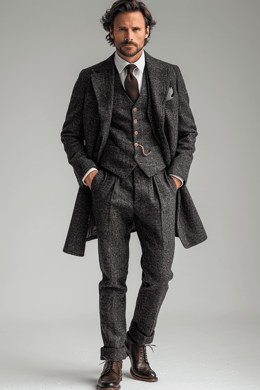 Charcoal Wool Cocktail Party Suit — Custom Made to Measure