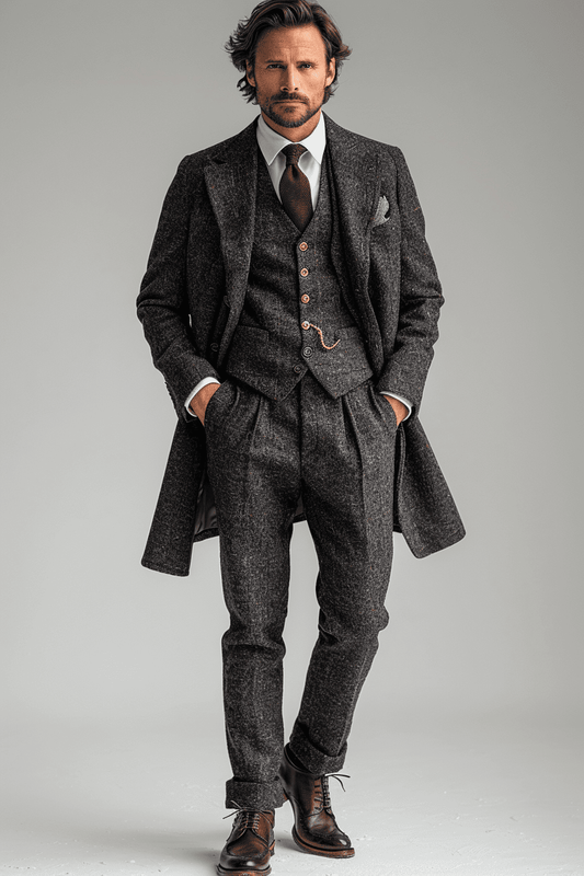 Charcoal Wool Cocktail Party Suit — Custom Made to Measure