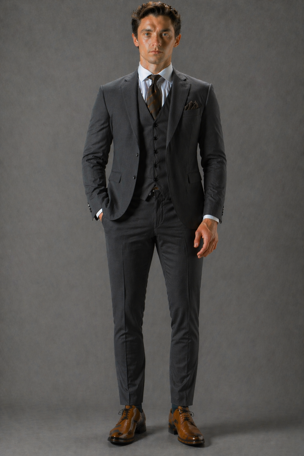 Charcoal Wool Father of the Bride Suit — Custom Made to Measure